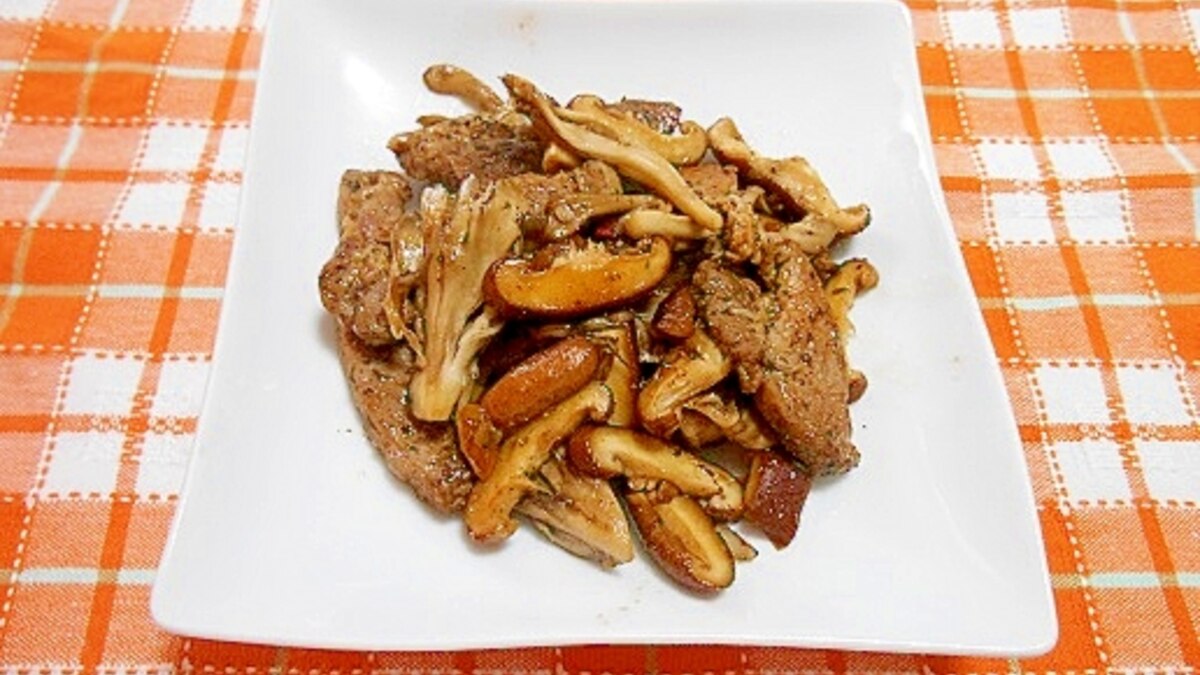 ジャーマンポークステーキとキノコ炒め レシピ 作り方 By Tiara M 楽天レシピ